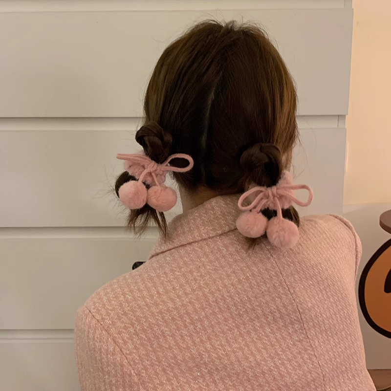 [Basic] Fluffy Pom-Pom Bow Hairband - Premium Apparel & Accessories from Basic - Just $6.90! Shop now at Peiliee Shop