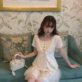 Rose Candy Summer Rose Cottage Middot Lace Mini Skirt