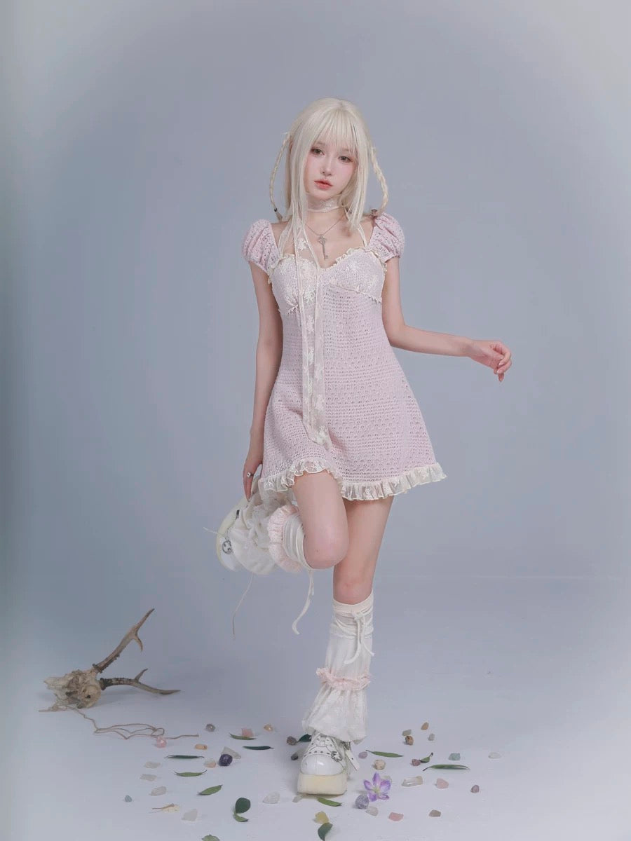 Get trendy with Rose Island AW24 Elf Guardian - Sakura Fairy Mini Dress - Crop Top available at Peiliee Shop. Grab yours for $46 today!