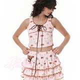 Rose Island Deer Core Layer Mini Skirt