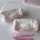 Get trendy with Ballet Core Summer dopamine-colored soft tote bag and pencil case - Bag available at Peiliee Shop. Grab yours for $15.50 today!