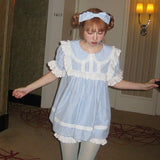 August Unicorn Gingham Babydoll Long Top Shirt