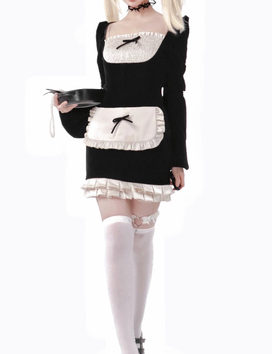 Get trendy with Court Style Maid Sexy Dress（ Detachable Apron） -  available at Peiliee Shop. Grab yours for $62 today!