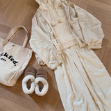 Riberry Fluffy Pom Pom Fleece Hoodie Sweater