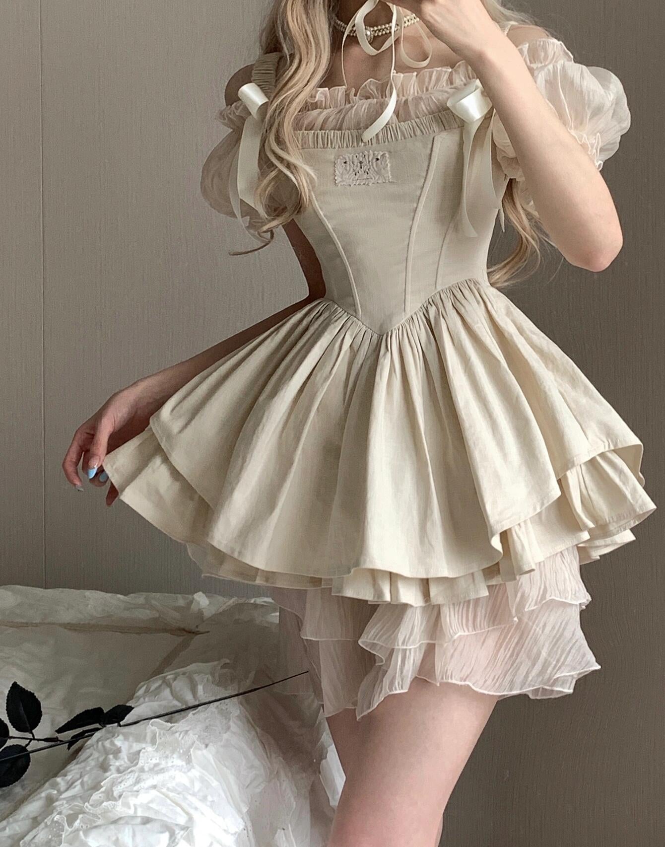 Get trendy with Nololita Hallucination Rose Dress Set - Dress available at Peiliee Shop. Grab yours for $79.90 today!