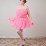 Get trendy with [Curve Beauty]Shy Girl Strapless Puffy Mini Skirt Set -  available at Peiliee Shop. Grab yours for $37 today!