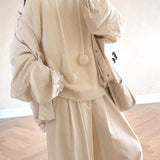 Riberry Fluffy Pom Pom Fleece Hoodie Sweater