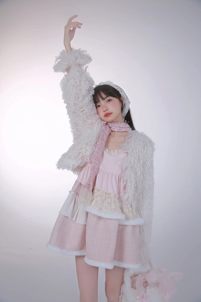 [Rose Island] Fairycore Sheep Faux Fur Coat - Premium Coats & Jackets from Rose Island - Just $49! Shop now at Peiliee Shop
