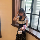 Get trendy with Inner Romance polka satin midi dress gown - Dresses available at Peiliee Shop. Grab yours for $36.80 today!