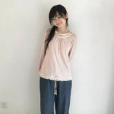 SicAstra Pastel Pink Autumn Forest Cotton Sweatshirt