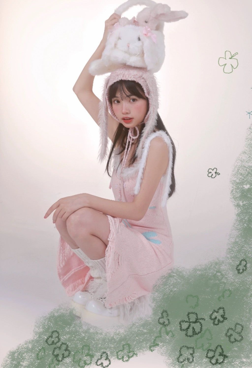 Get trendy with [Rose Island] Bunny Elf Knitted Dress -  available at Peiliee Shop. Grab yours for $71 today!