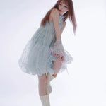 Get trendy with [Rose Island] Blue Sea Fairytale Mini Dress - Dress available at Peiliee Shop. Grab yours for $62 today!