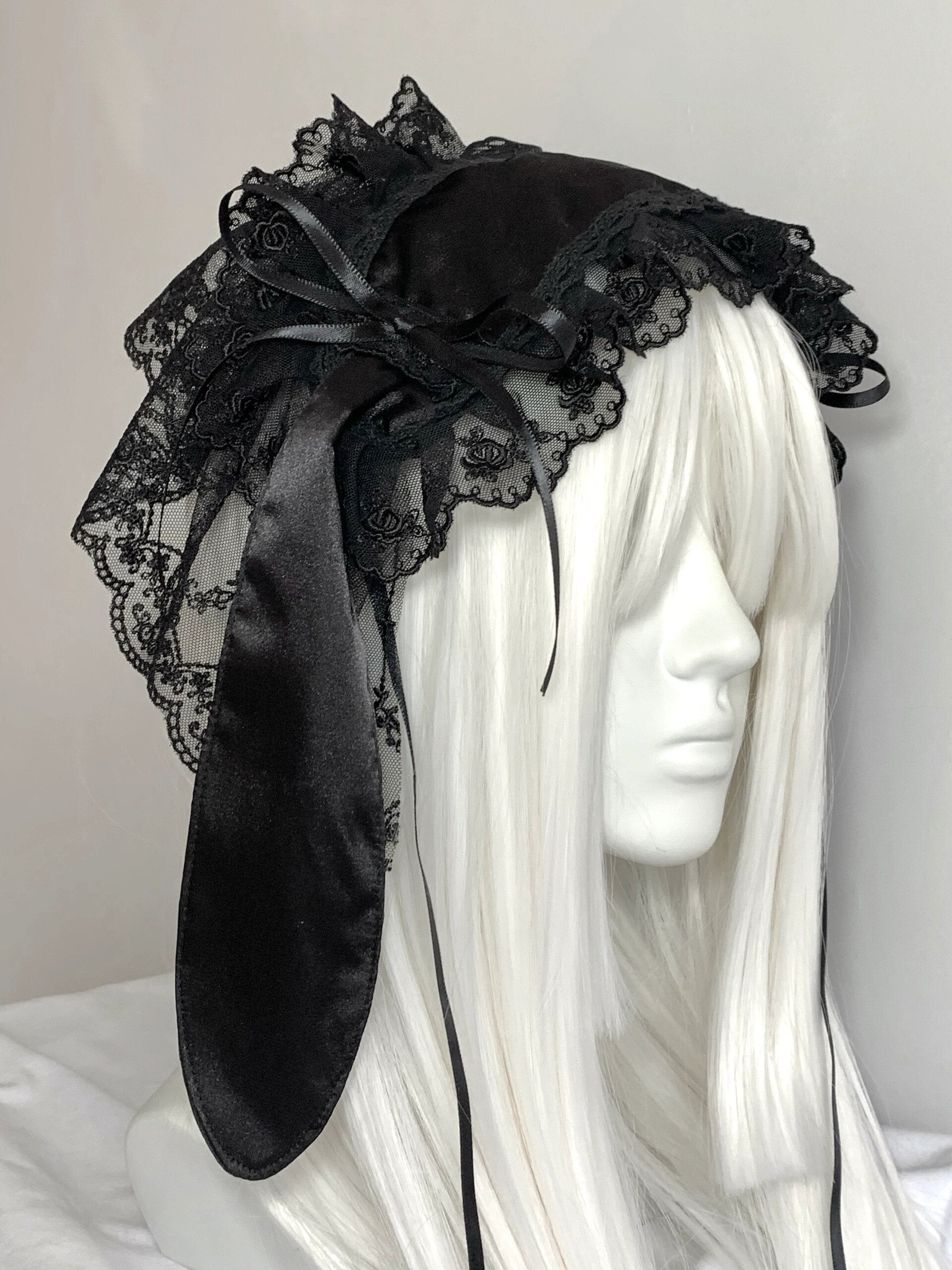 Get trendy with Black Version Handmade Bunny Hat Headband Gothic Lolita Fashion -  available at Peiliee Shop. Grab yours for $21.90 today!