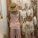 Get trendy with [Tailor Made] Sakura Aroma Handmade Crop Top Vest Linen Tank -  available at Peiliee Shop. Grab yours for $69 today!