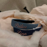 Custom Name Sugar Denim Babydoll Hairband Handmade Gift