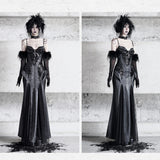 [Blood Supply] Shadow Stalker Gothic Bodycon Cami Dress with Mermaid Hem