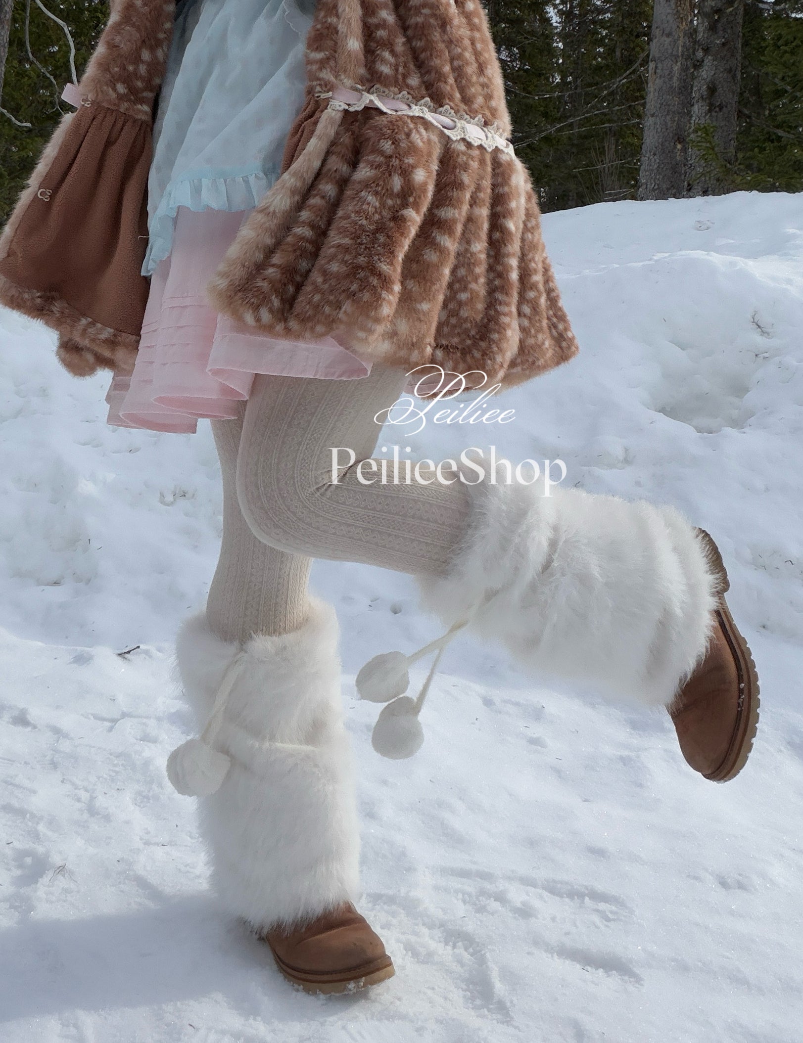 Snow Angel Faux Fur Leg Warmers