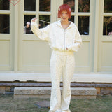 Sleepy Fairy Floral Deer Hoodie And Flare Pants Set