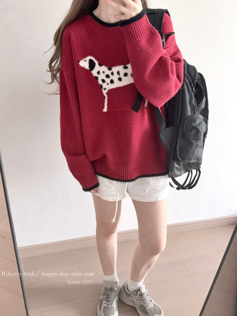 Get trendy with Christmas Poppy Oversized Knitting Sweater - Sweater available at Peiliee Shop. Grab yours for $23 today!