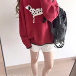 Get trendy with Christmas Poppy Oversized Knitting Sweater - Sweater available at Peiliee Shop. Grab yours for $23 today!