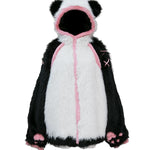 Get trendy with Evil Tooth Kawaii Panda Look Faux Fur Hoodie Coat -  available at Peiliee Shop. Grab yours for $78 today!