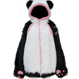 Get trendy with Evil Tooth Kawaii Panda Look Faux Fur Hoodie Coat Christmas -  available at Peiliee Shop. Grab yours for $78 today!