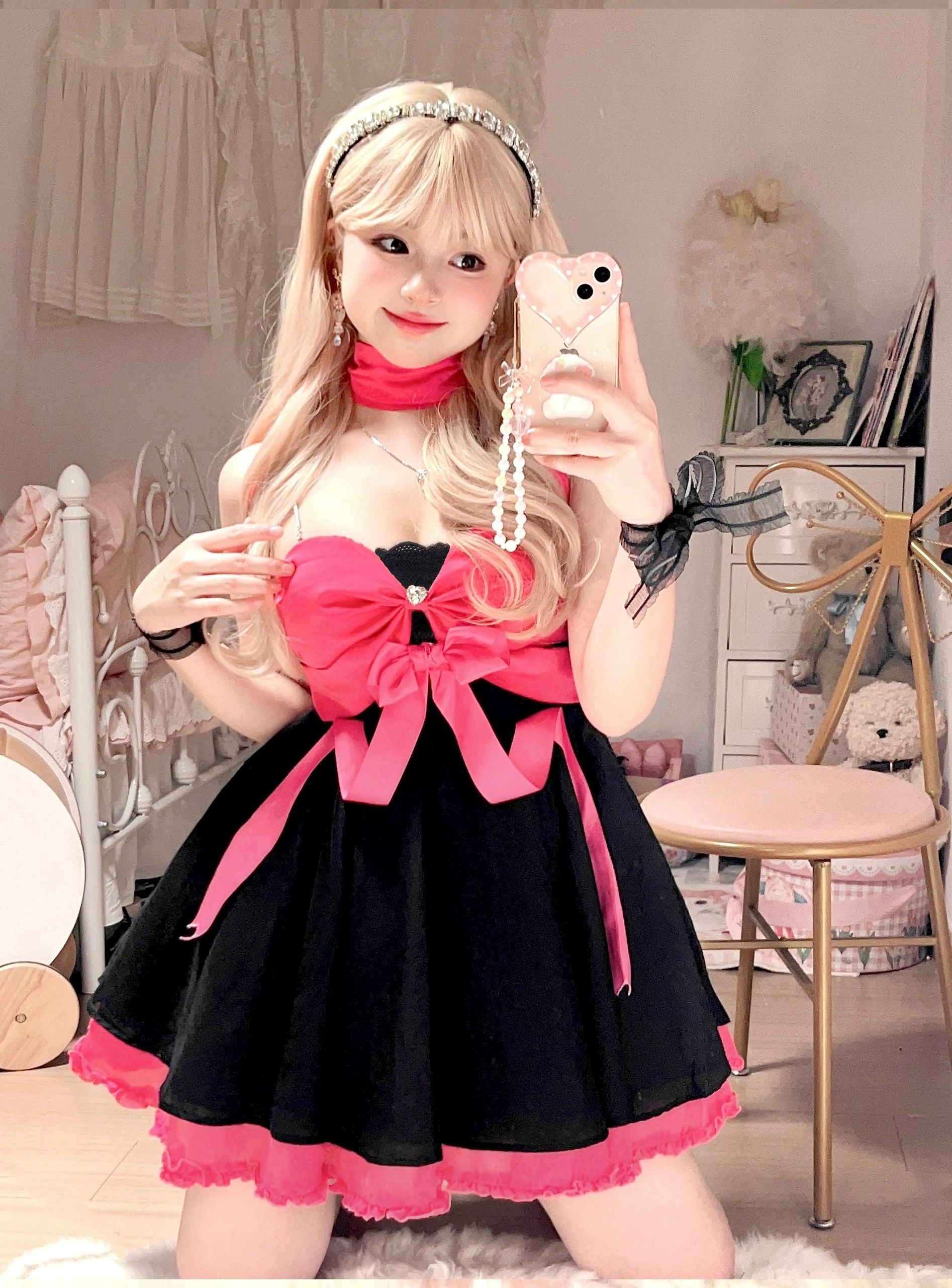 Get trendy with Moonlight Goddess Ribbon Mini Dress -  available at Peiliee Shop. Grab yours for $45 today!