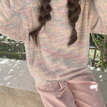 Get trendy with Pastel Rainbow Soft Pastel Knitting Oversized Sweater - Sweater available at Peiliee Shop. Grab yours for $19.90 today!