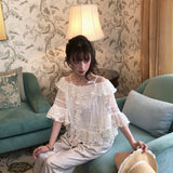 Rose Candy Summer Rose Cottage Morning Sweetie Lace Blouse and polka dots pants set