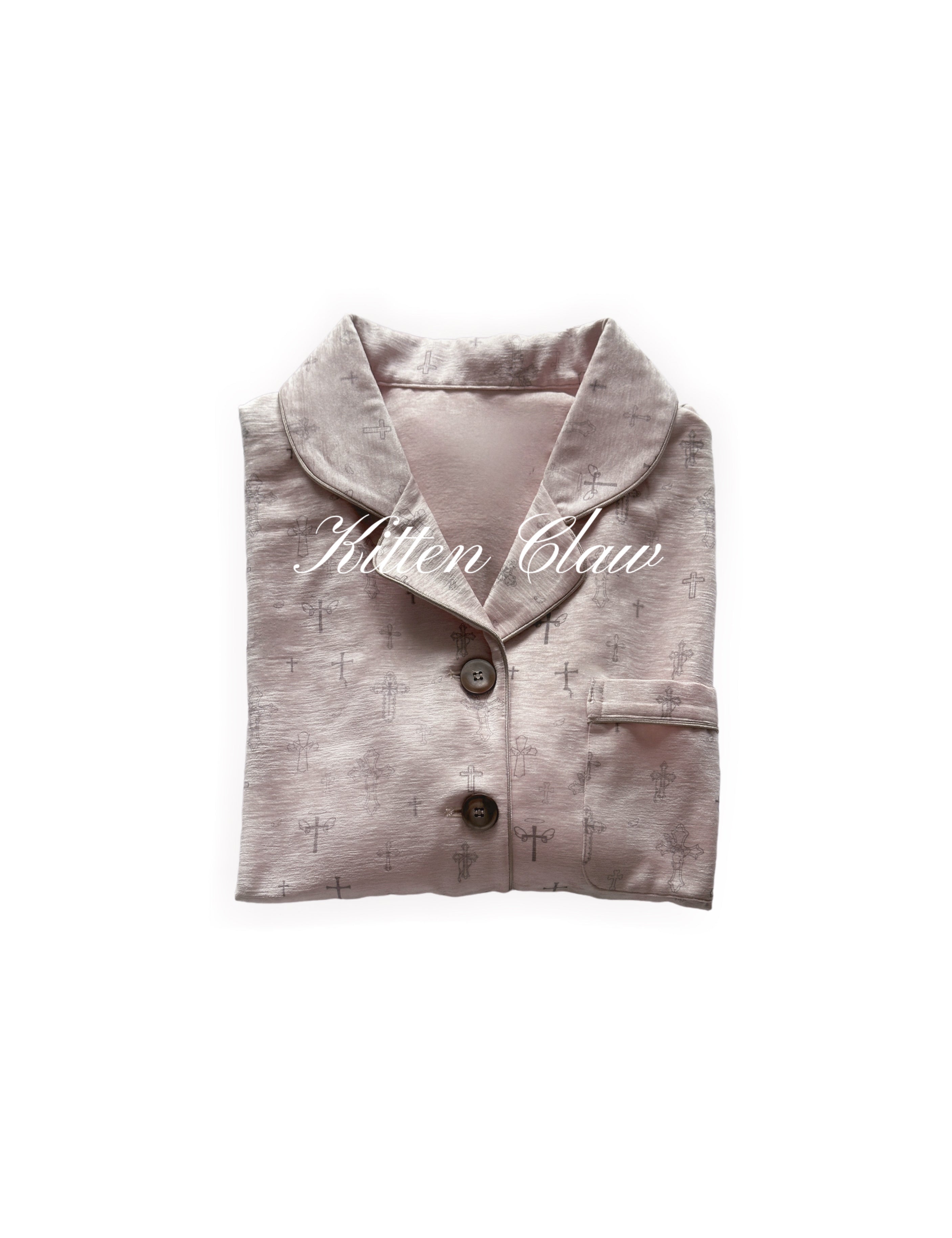 KittenClaw Pink Dream Cross Pajamas Set