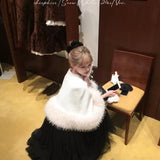 SheepKiss Winter Rose Snow White Princess Cape Faux Fur
