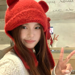 Get trendy with Christmas bear beanie with heart clip -  available at Peiliee Shop. Grab yours for $9.80 today!