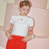 Sleepy Fairy LOVE ME Heart Crop Tee