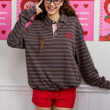 Sleepy Fairy Vintage Stripe Polo Cotton Top