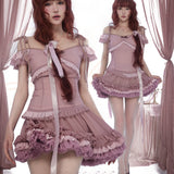 [Rose Island] The Rosy Kiss Crop Top and Ruffle Tulle Skirt Set
