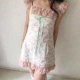 SicAstra Flower Diary Floral Garden Ruffle Mini Dress