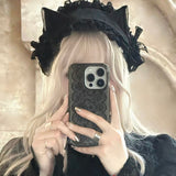 [Limited Edition] KittenClaw Pure Black Lace Cat Ear Headdress