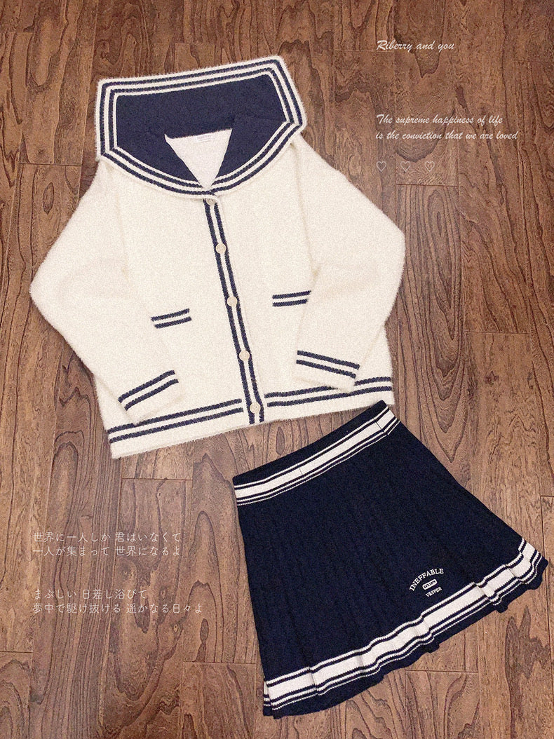 Get trendy with [Faux Fur] Sailor Girl’s Warmer Cardigan - Sweater available at Peiliee Shop. Grab yours for $29.90 today!