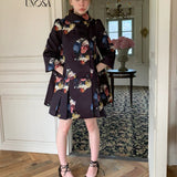 UNOSA Court Garden Oil-Painting Floral Quilted Jacket