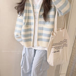 Get trendy with Pastel Cloud Knitting Hoodie Cardigan - Sweater available at Peiliee Shop. Grab yours for $39.90 today!