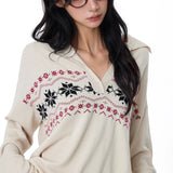 Reabobo Beige Fair Isle Cashmere Blend Sweater