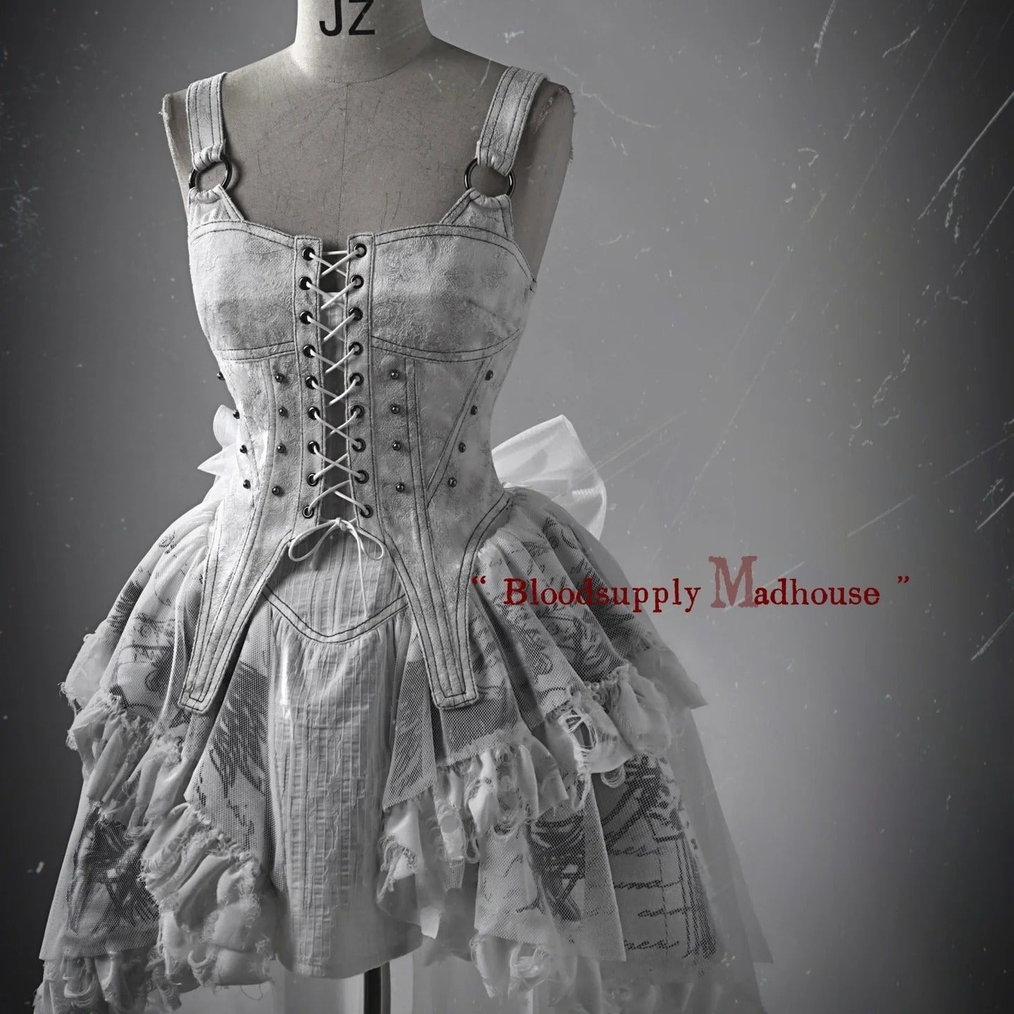 Get trendy with [Blood Supply] Madhouse Distressed Dress Set - Dresses available at Peiliee Shop. Grab yours for $49 today!