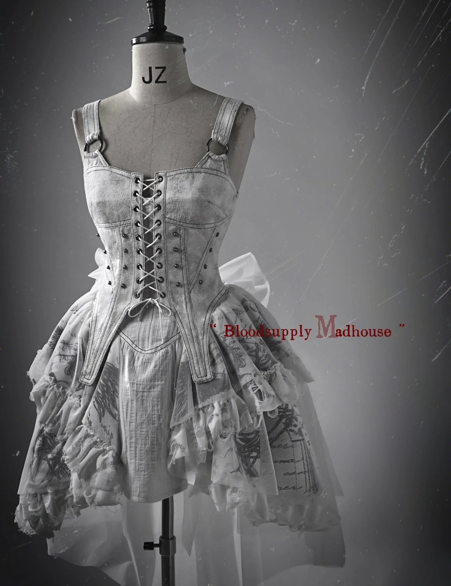 Get trendy with [Blood Supply] Madhouse Distressed Dress Set - Dresses available at Peiliee Shop. Grab yours for $49 today!