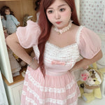 Get trendy with [Curve Beauty] Rosette Fairy Princess Dress -  available at Peiliee Shop. Grab yours for $55 today!