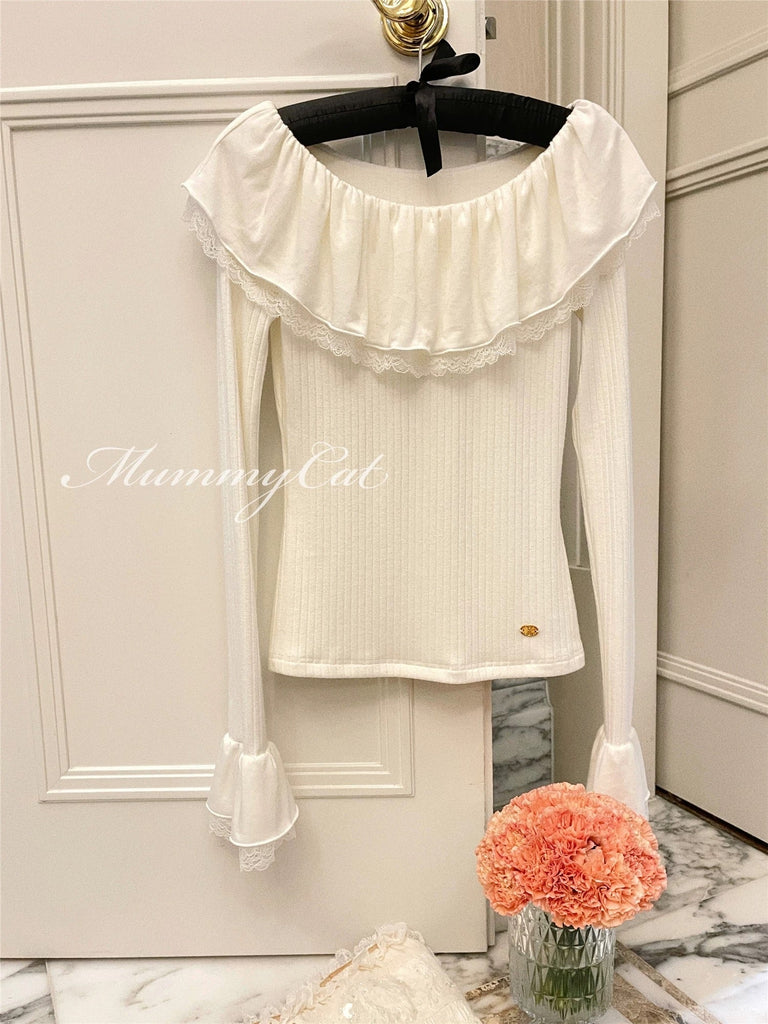 [Mummy Cat] Fluffy French Lace Top - Premium  from Mummy Cat - Just $48! Shop now at Peiliee Shop