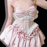 Get trendy with [Tailor Made] Sakura Fairy Lace Corset Top -  available at Peiliee Shop. Grab yours for $62 today!