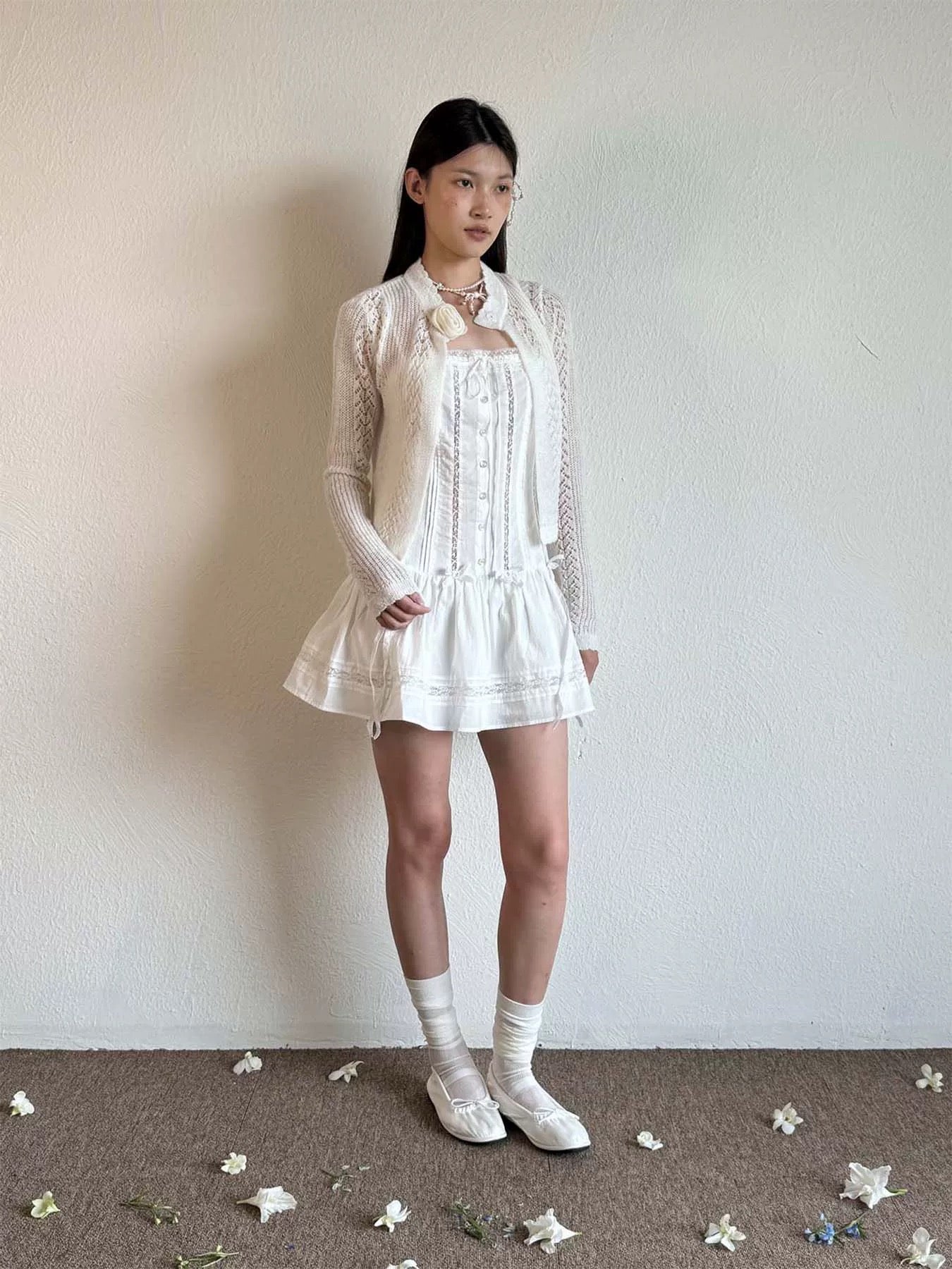 Get trendy with [Pacific Position] I Swear She’s An Angel - Mother Shell Button Cotton Dress - Dress available at Peiliee Shop. Grab yours for $75 today!