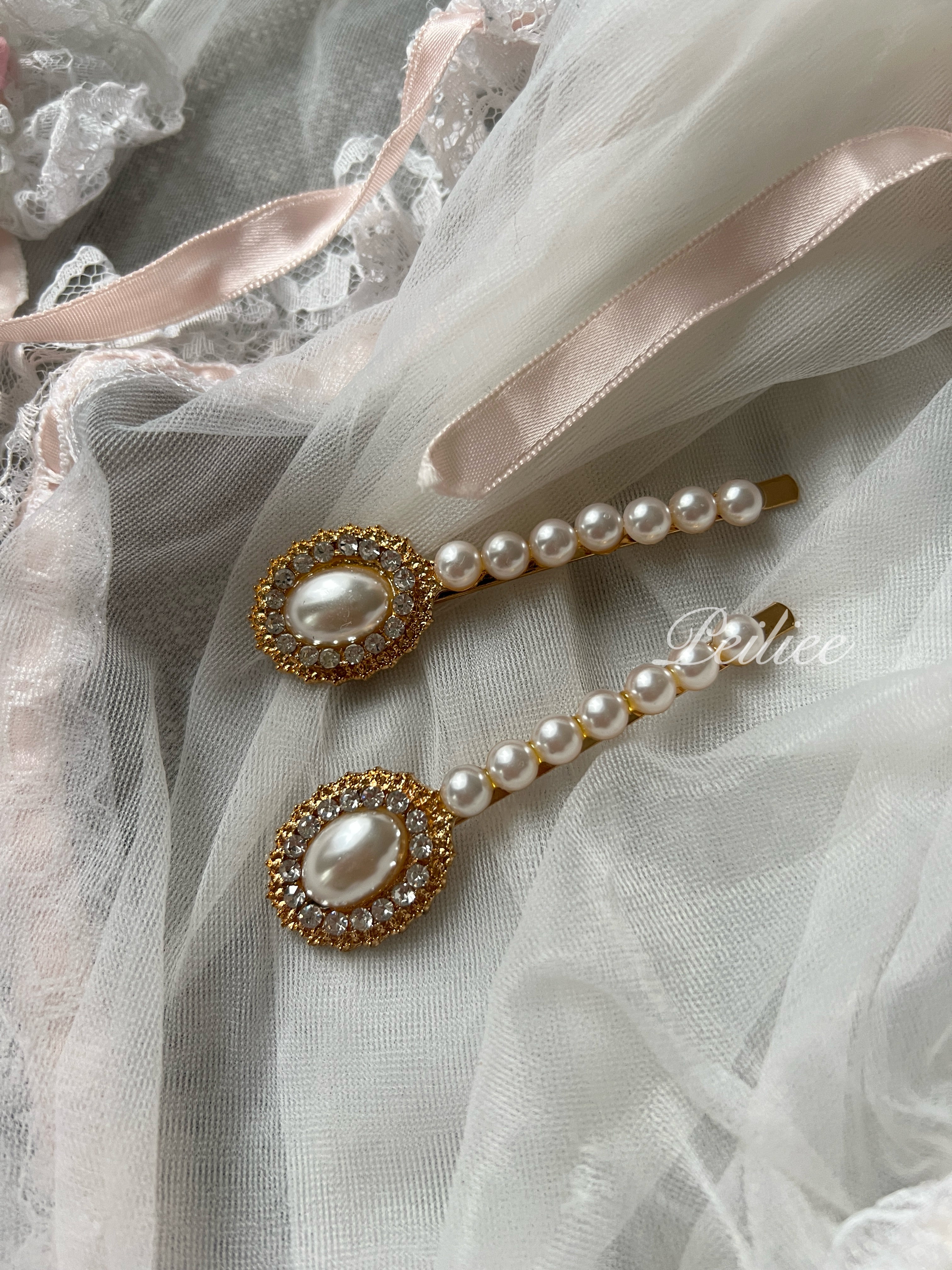 Get trendy with 2 Pieces Princess Pearls Hairpin -  available at Peiliee Shop. Grab yours for $4.50 today!