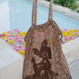 Crann Deer Spirit Embroidered Drawstring Shoulder Bag