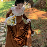 [Tailor Made] Autumn Swan Vintage Princess Velvet Gown